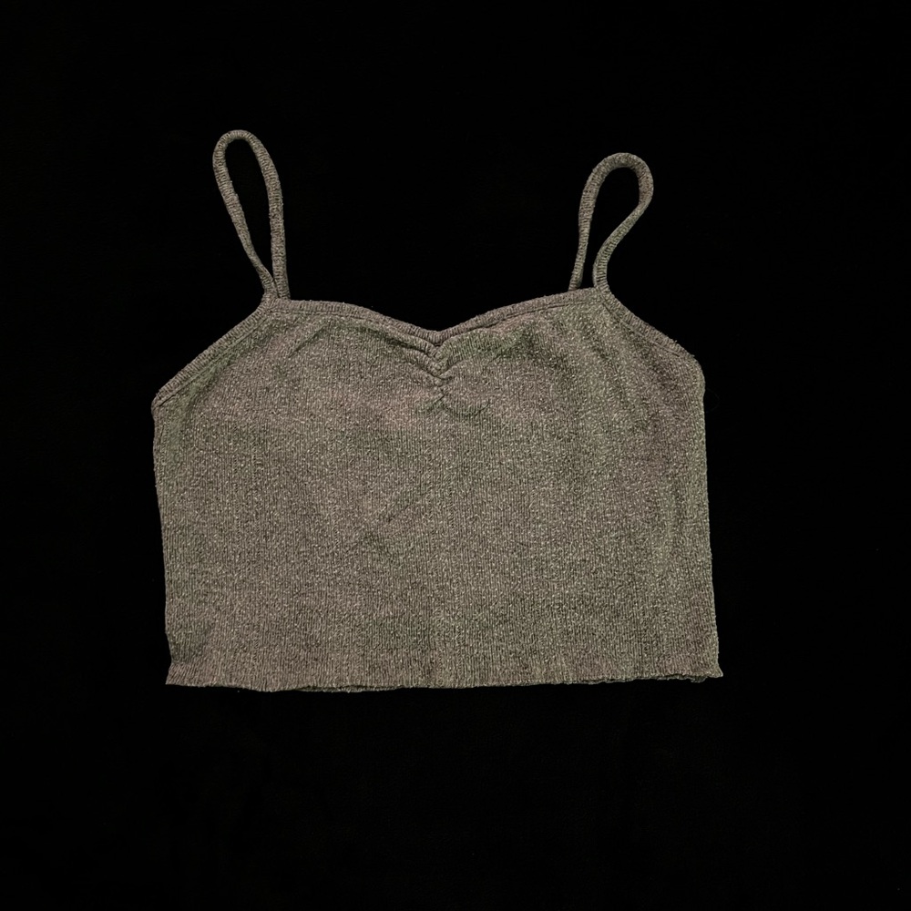Shimmery Gray Crop Top